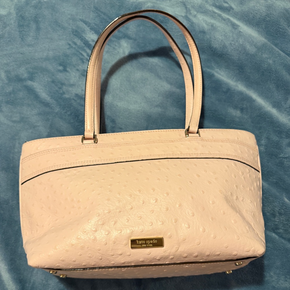 Elegant Pink Kate Spade ostrich leather harmony Valencia Handbag